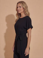 Women’s Jumpsuit – Tie-Waist Wide-Leg Jumpsuit