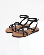 Women’s Flat Sandals- Crisscross Ankle-Strap