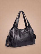 Women’s Structured Zip Pocket Shoulder Bag