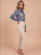 Women’s Top – Boho Floral Blouse