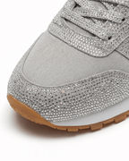 Women’s Glitter Sneakers- Low-Top Lace-Up