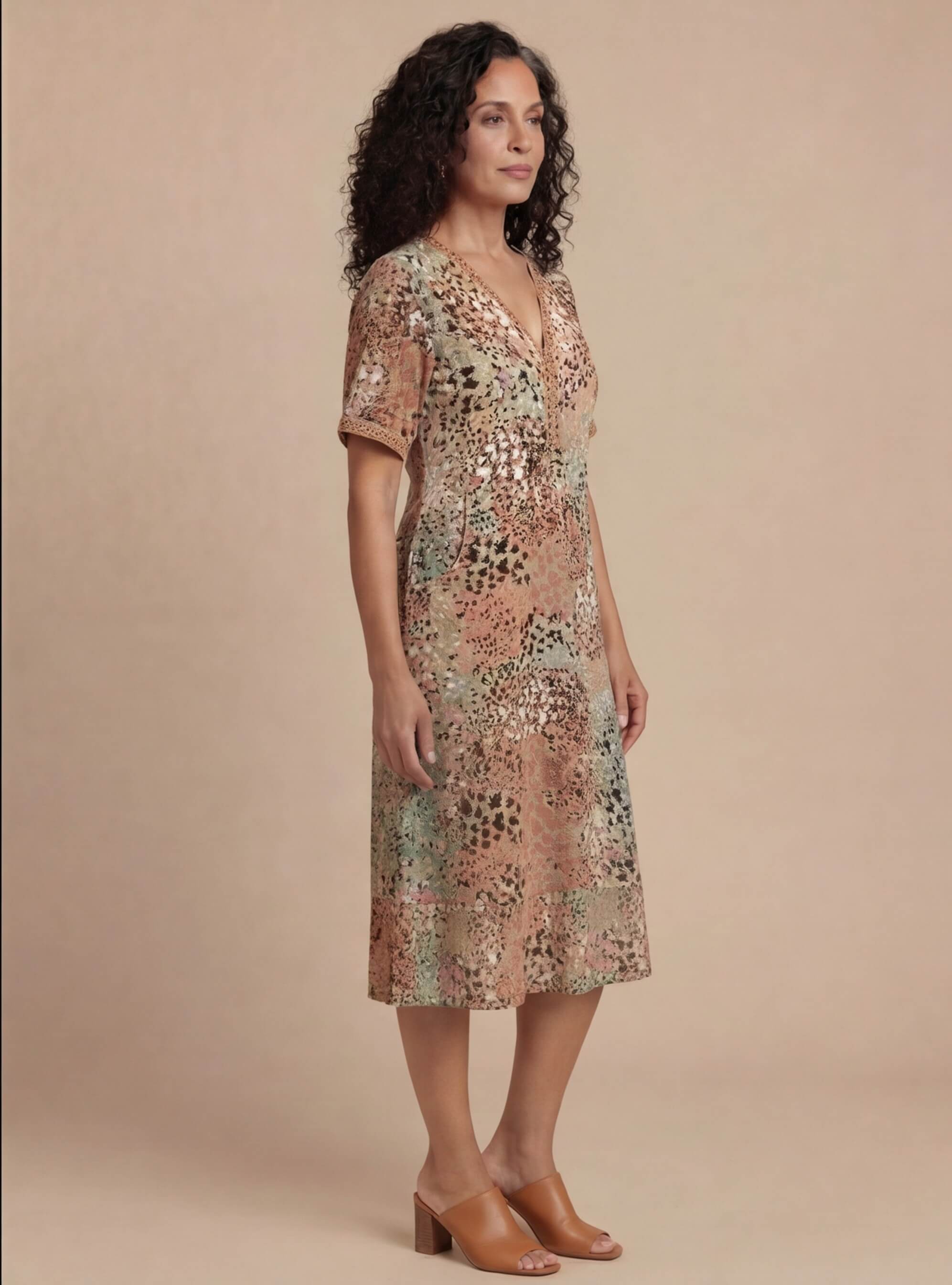 Women’s Dress – Vibrant Printed Midi Dress