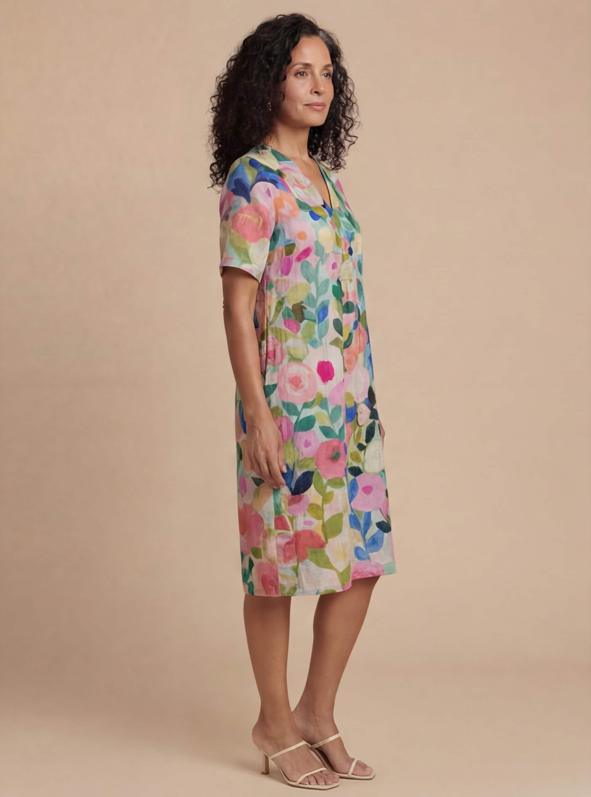 Women’s Floral Summer Dress – Lightweight Loose-Fit Midi