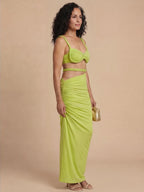 Women’s Rope Strap Top and Ruched Maxi Skirt Set