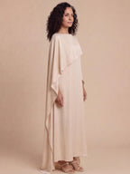 Women’s Flowing Maxi Dress with Cape Overlay
