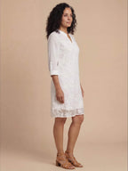 Women’s Embroidered Sheer Hem Mini Dress