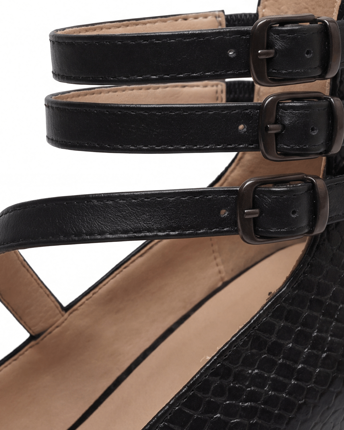 Women’s Block Heel Pumps with Triple-Strap