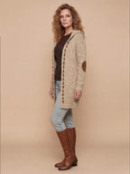 Women’s Vintage Knit Cardigan – Openwork Detail & Cozy Fall Style