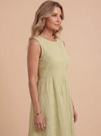 Women’s Dress – Embroidered Sleeveless Midi Dress