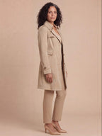 Women’s Double-Breasted Trench Coat with Wide Lapels