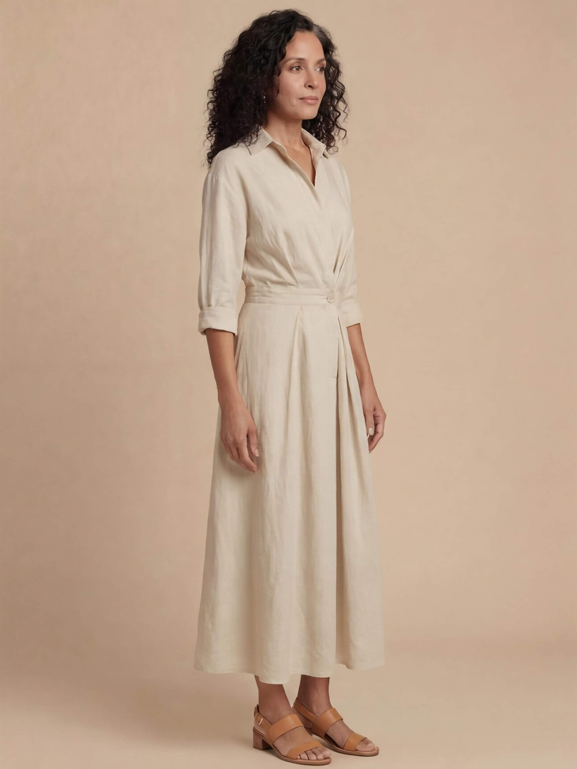 Women’s Tailored Shirt Dress – Flowing Silhouette & Timeless Elegance