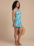 Women’s Tropical Floral Skirted One-Piece Swimsuit
