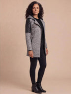 Women’s Textured Hooded Zip-Up Coat