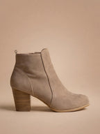 Women’s Round-Toe Ankle Boots –  Side Zip & Chunky Heel Stability