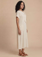 Women’s Bow Neck Pocket Maxi Dress
