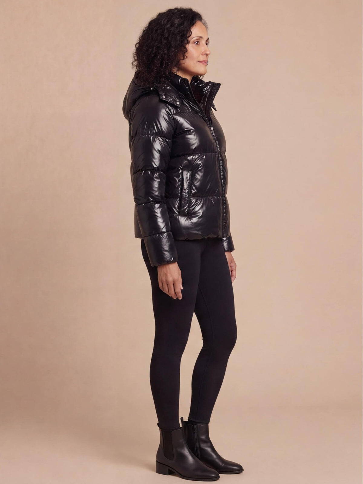 Women’s Hooded Quilted Puffer Jacket with Zip Front