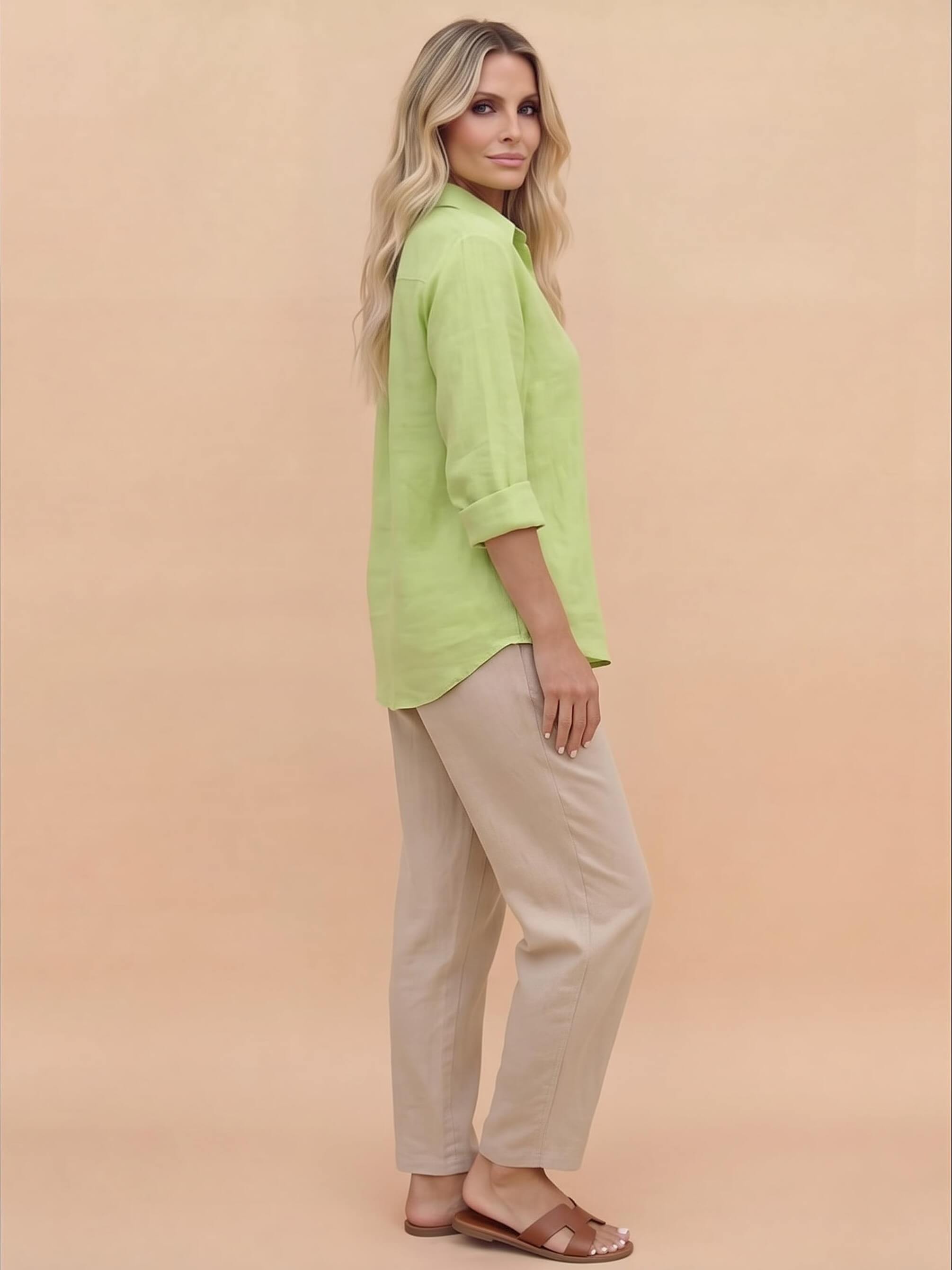Women’s Relaxed Collared Button Detail Shirt