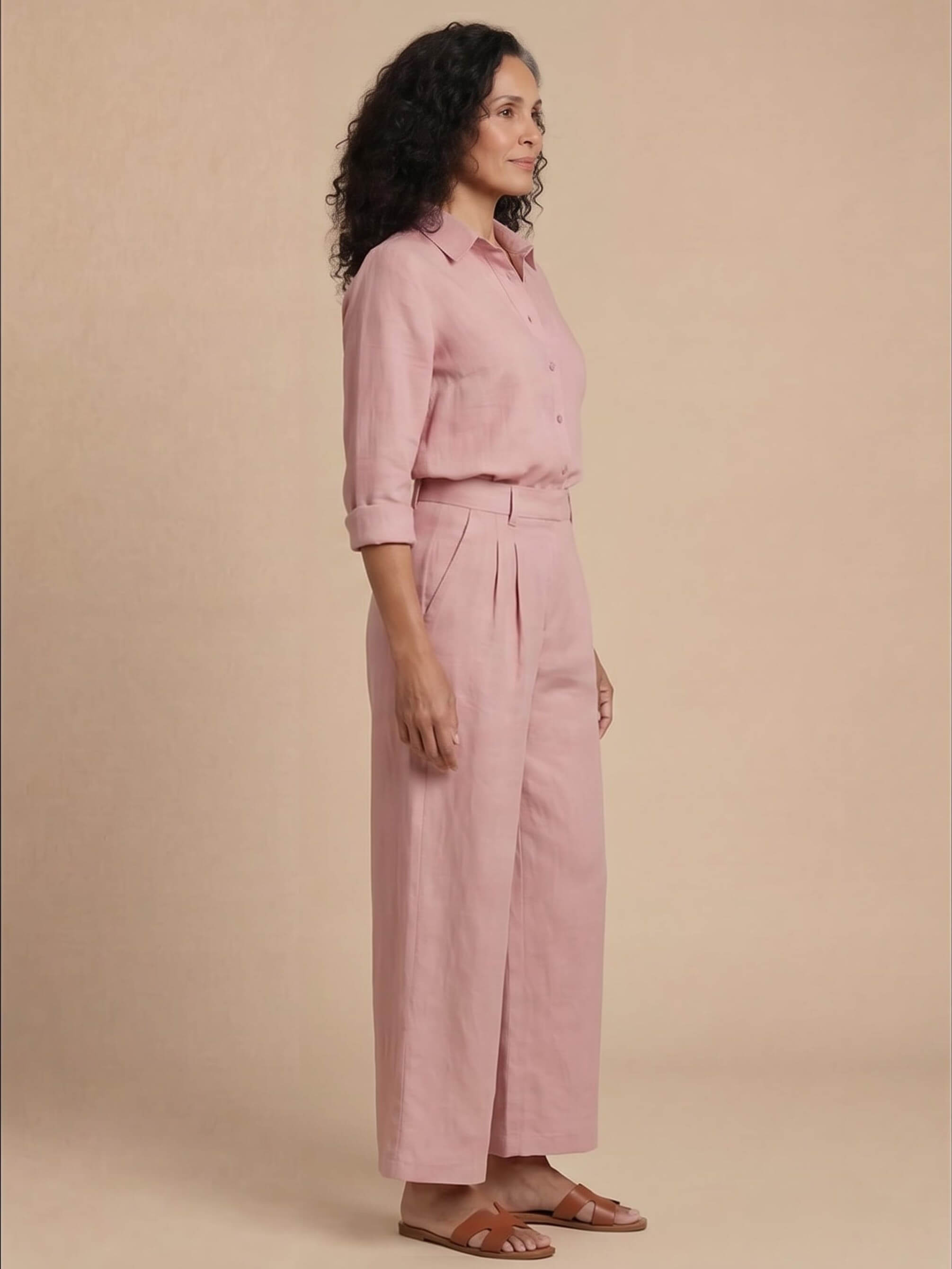Women’s Tailored Shirt and Wide-Leg Trouser Set