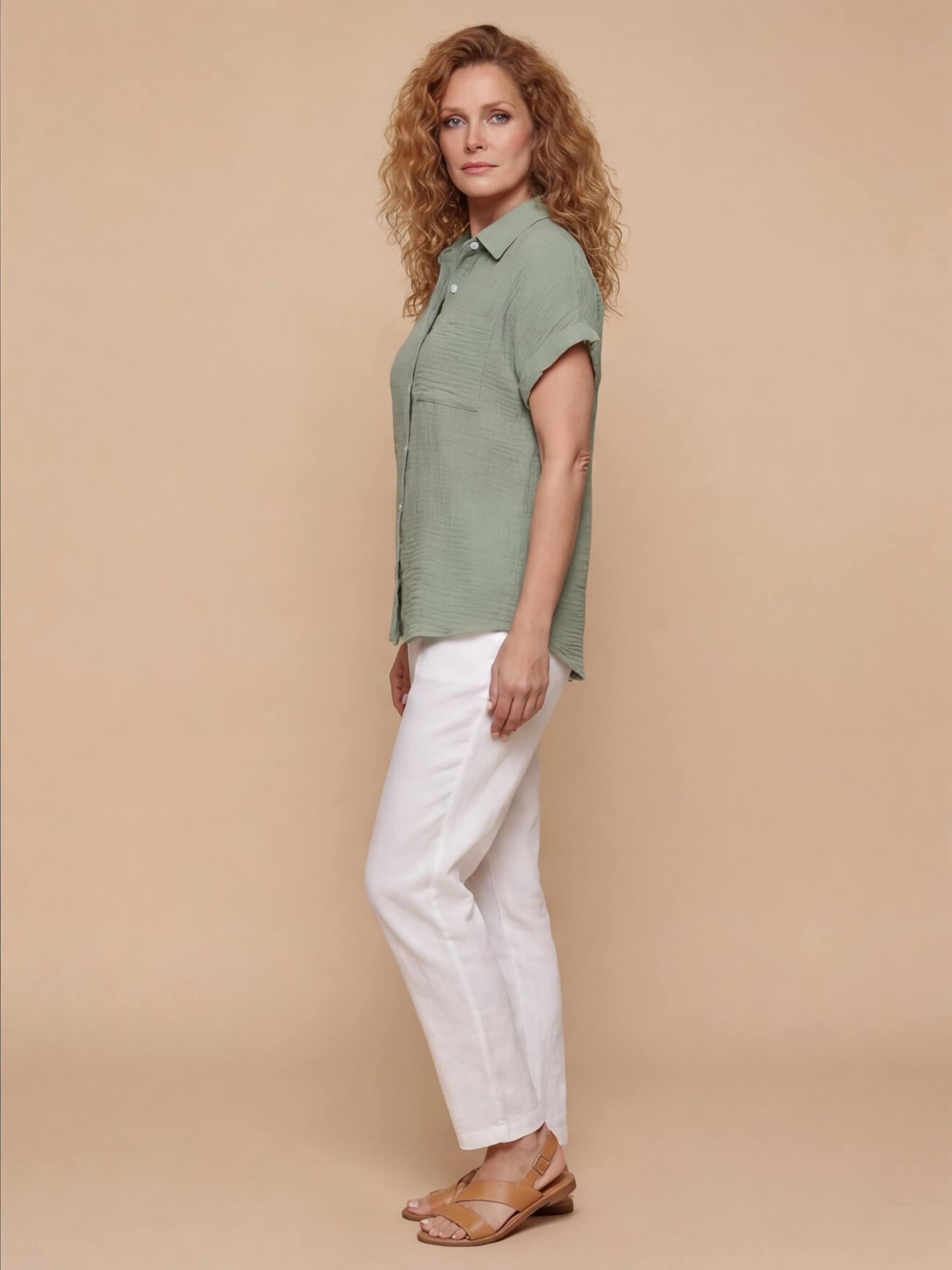 Women’s Relaxed Pocket Button-Up Shirt