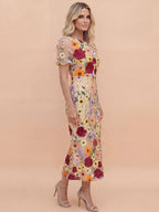 Maribel 3D Floral Midi Dress