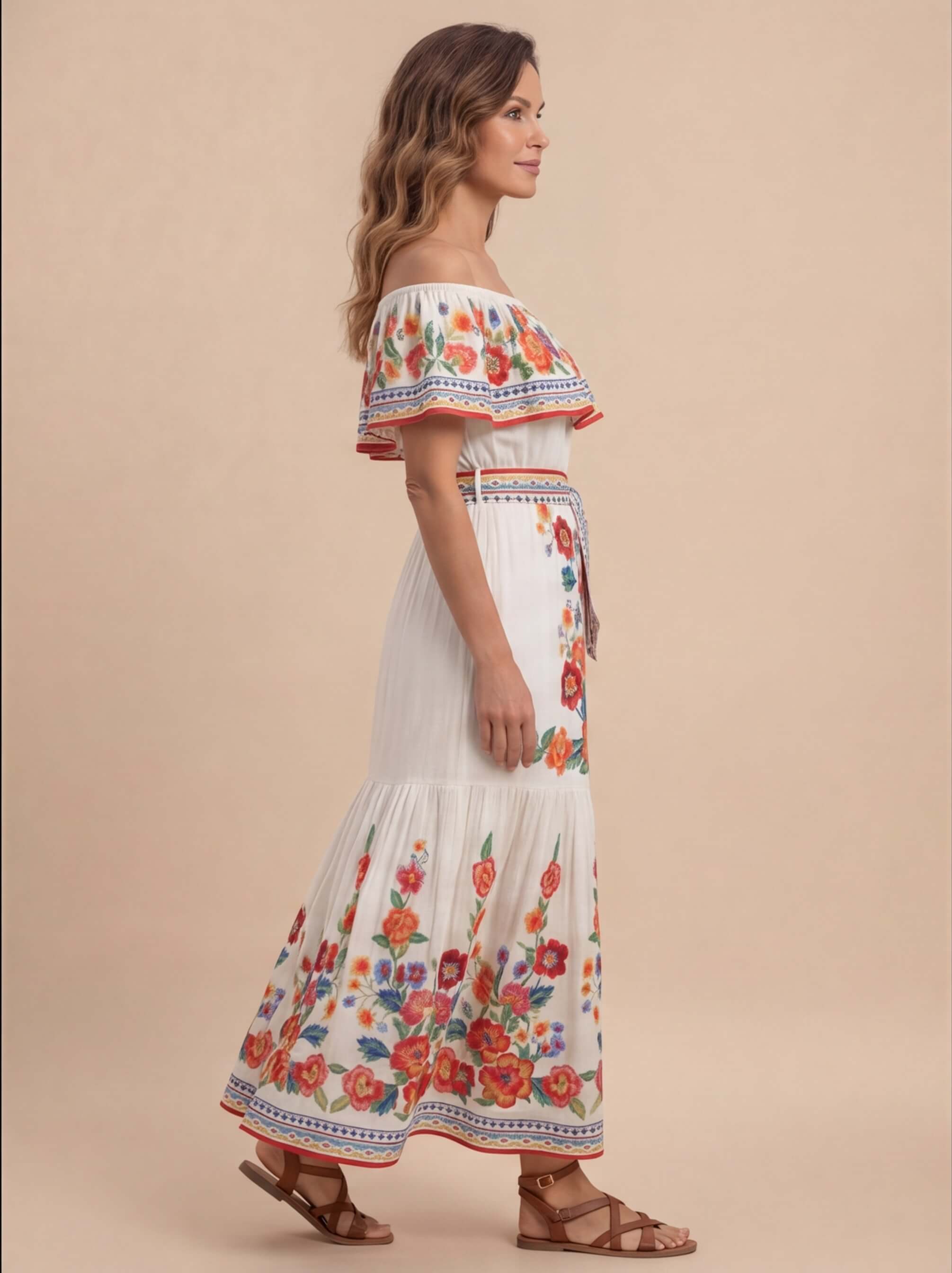 Women’s Off-Shoulder Floral Maxi Dress