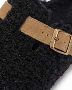 Women’s Cozy Buckle Teddy Texture Clogs