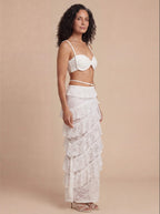 Women’s Twist Top and Lace-Look Maxi Skirt Set