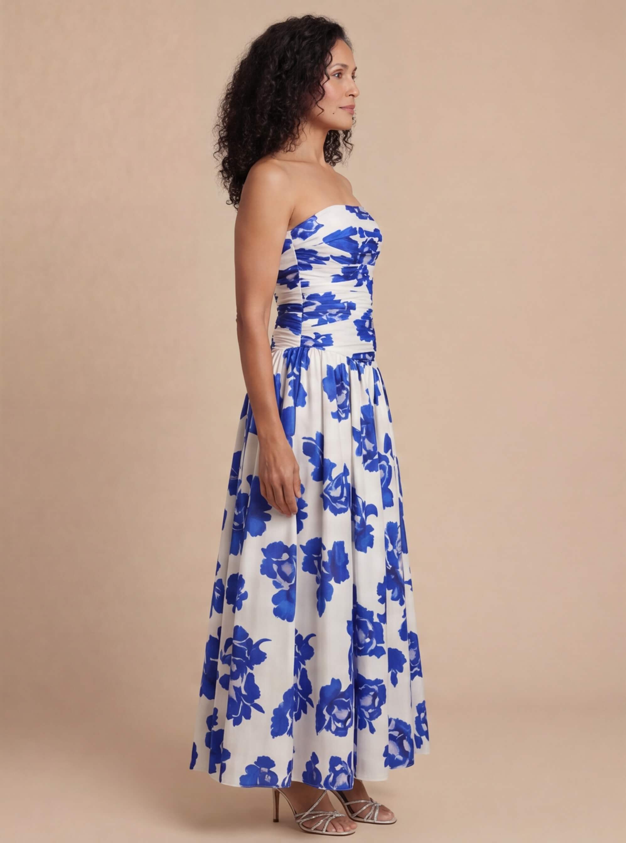 Women’s Strapless Floral Maxi Dress – Falling Into Light