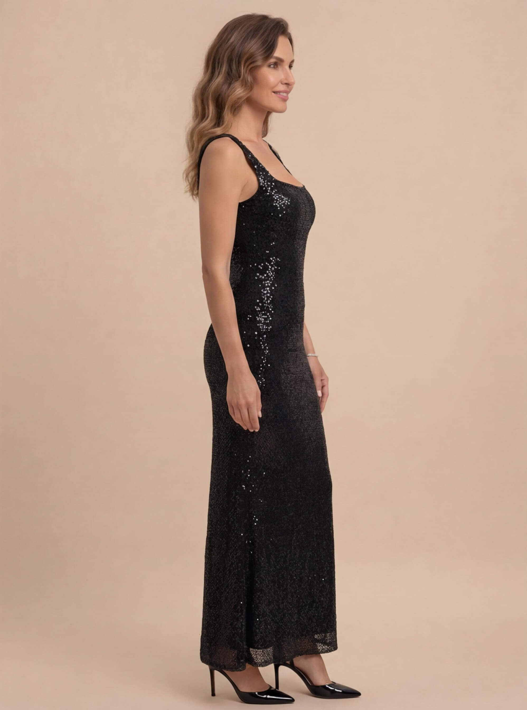 Women’s Embellished Square-Neck Evening Gown