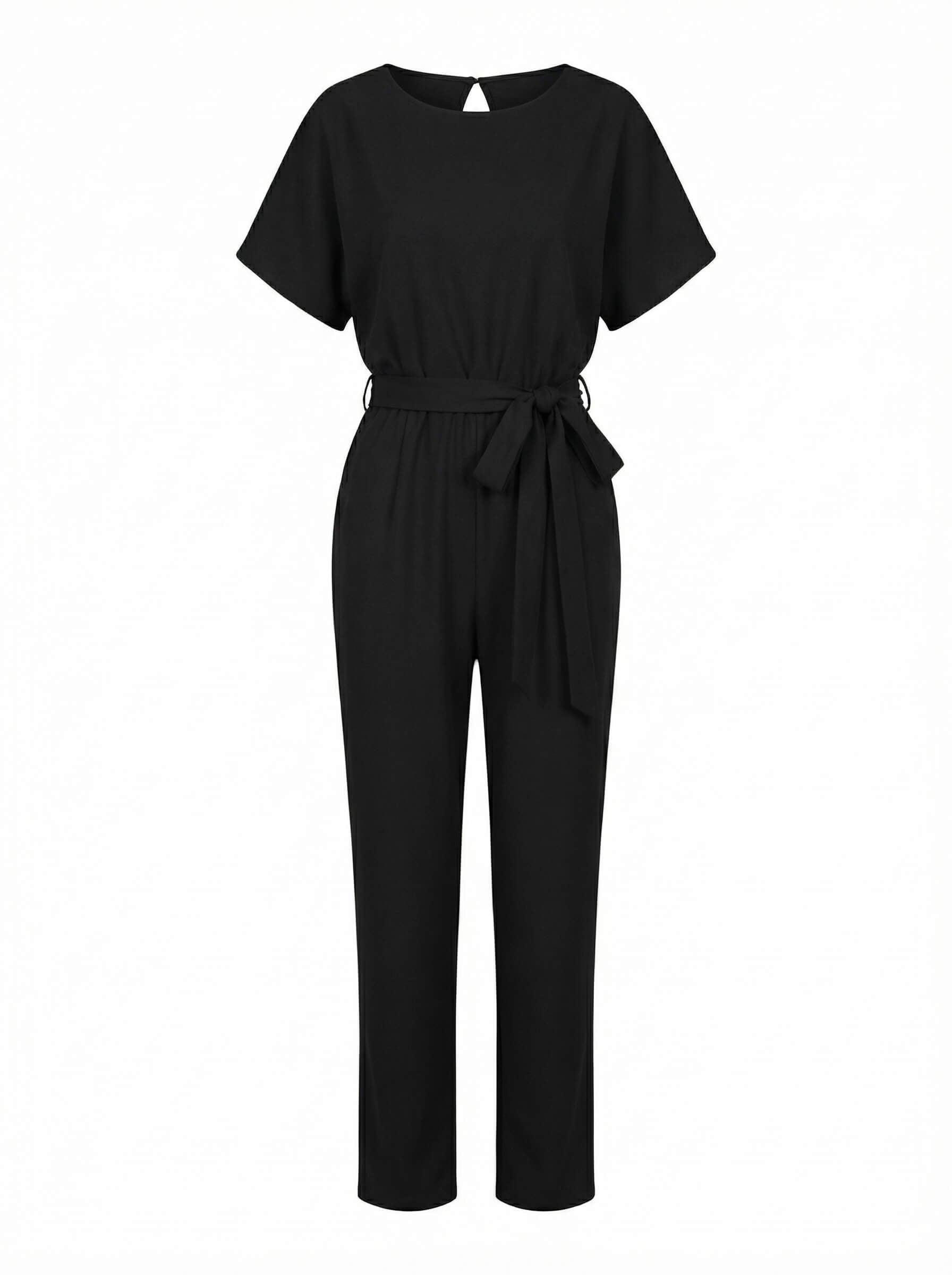 Women’s Jumpsuit – Tie-Waist Wide-Leg Jumpsuit