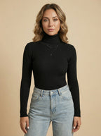 Women’s Ribbed Turtleneck Sweater – Slim Fit, Soft Stretch & Winter-Ready Layer