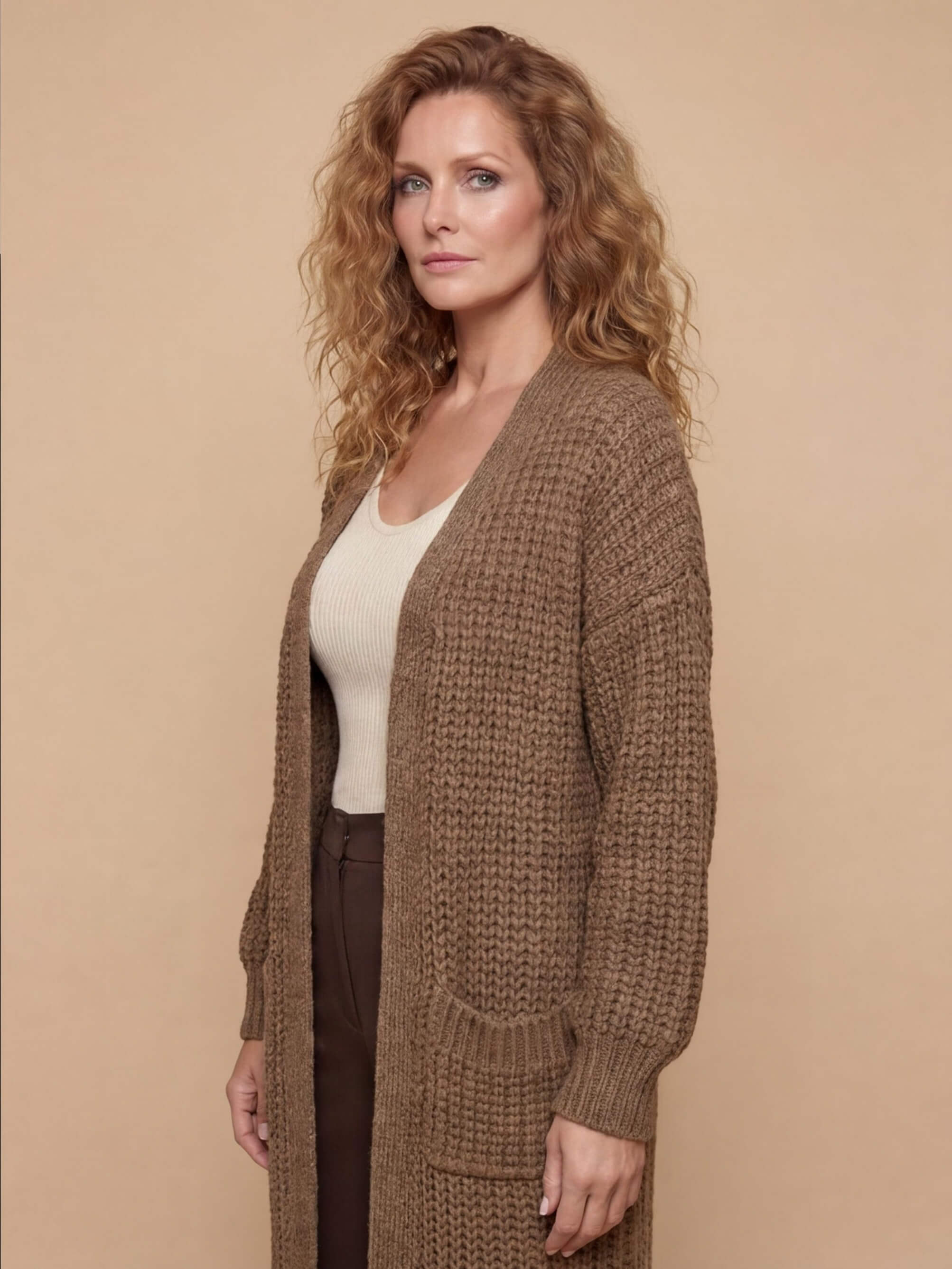 Women’s Long Knit Cardigan – Oversized Ribbed Style & Cozy Elegance