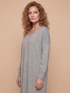 Women’s Minimalist Maxi Dress – Relaxed Fit with V-Neck