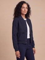 Women’s Utility Bomber Jacket with Snap Buttons