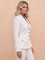 Tailored Denim Blazer & Flared Pants Set