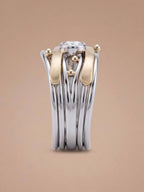 Women’s Layered Gold-Tone Beaded Ring