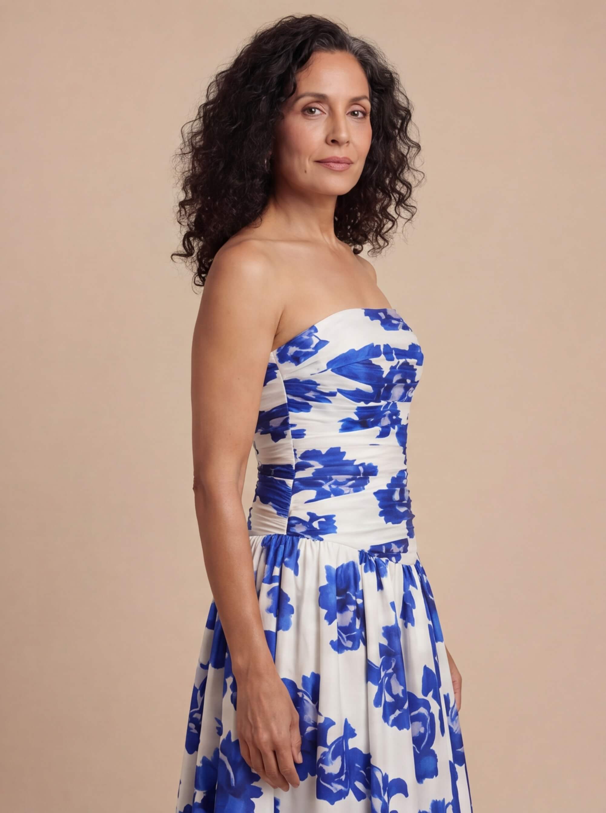 Women’s Strapless Floral Maxi Dress – Falling Into Light