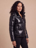 Women’s Hooded Quilted Puffer Jacket with Zip Front