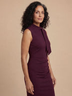 Women’s sleeveless midi dress with a wrap-around V-neck