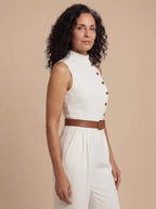 Women’s Sleeveless Wide-Leg Jumpsuit – Modern Elegance & Clean Lines