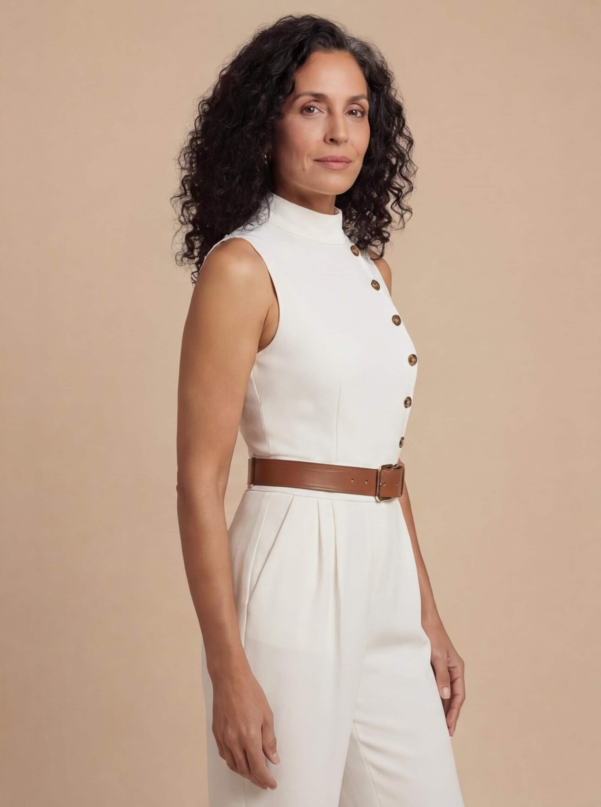 Women’s Sleeveless Wide-Leg Jumpsuit – Modern Elegance & Clean Lines