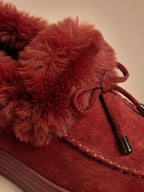 Women’s Wide-Fit Winter Slip-On Shoes – Faux-Fur Trim
