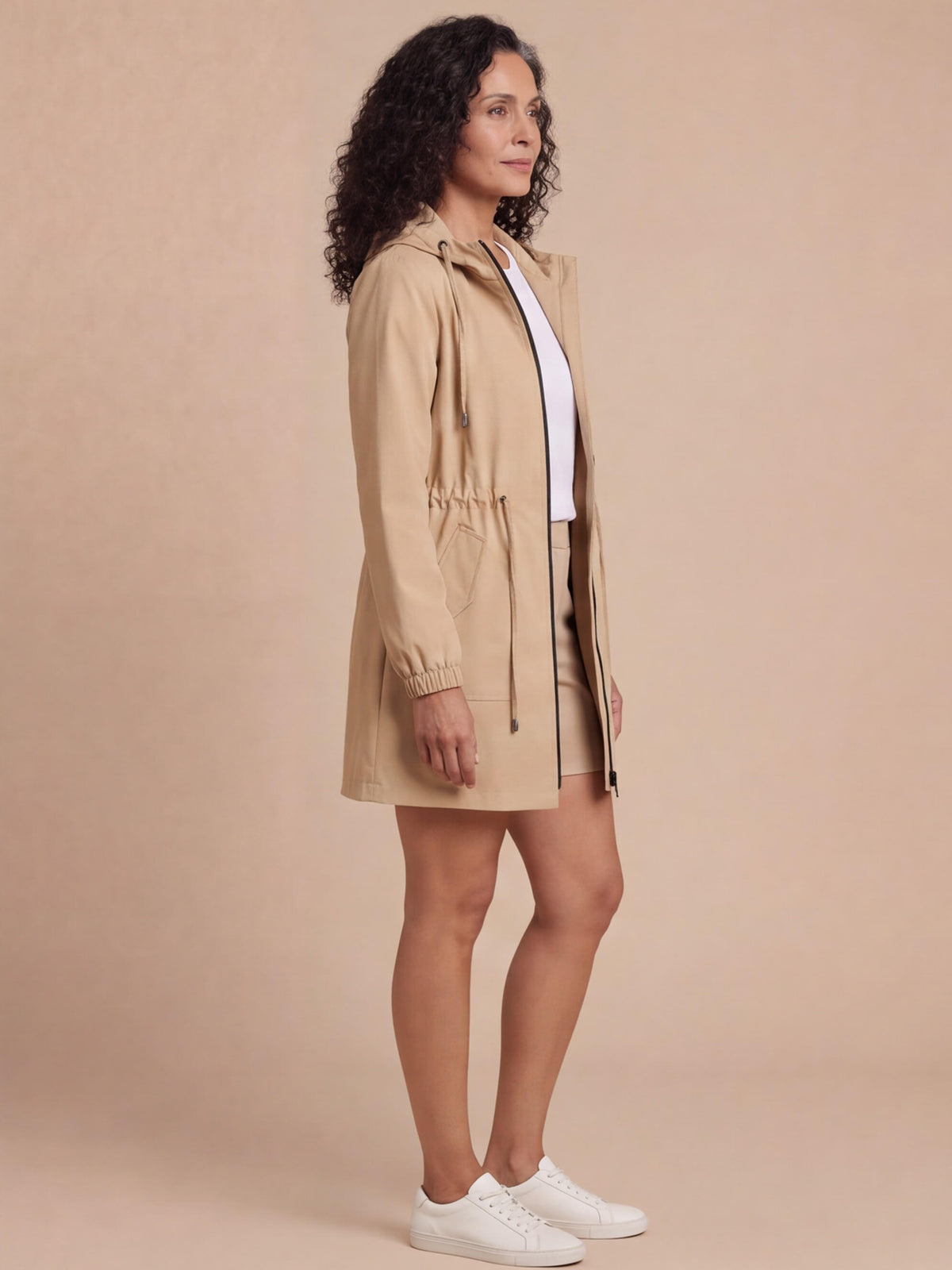 Women’s Hooded Drawstring Utility Jacket