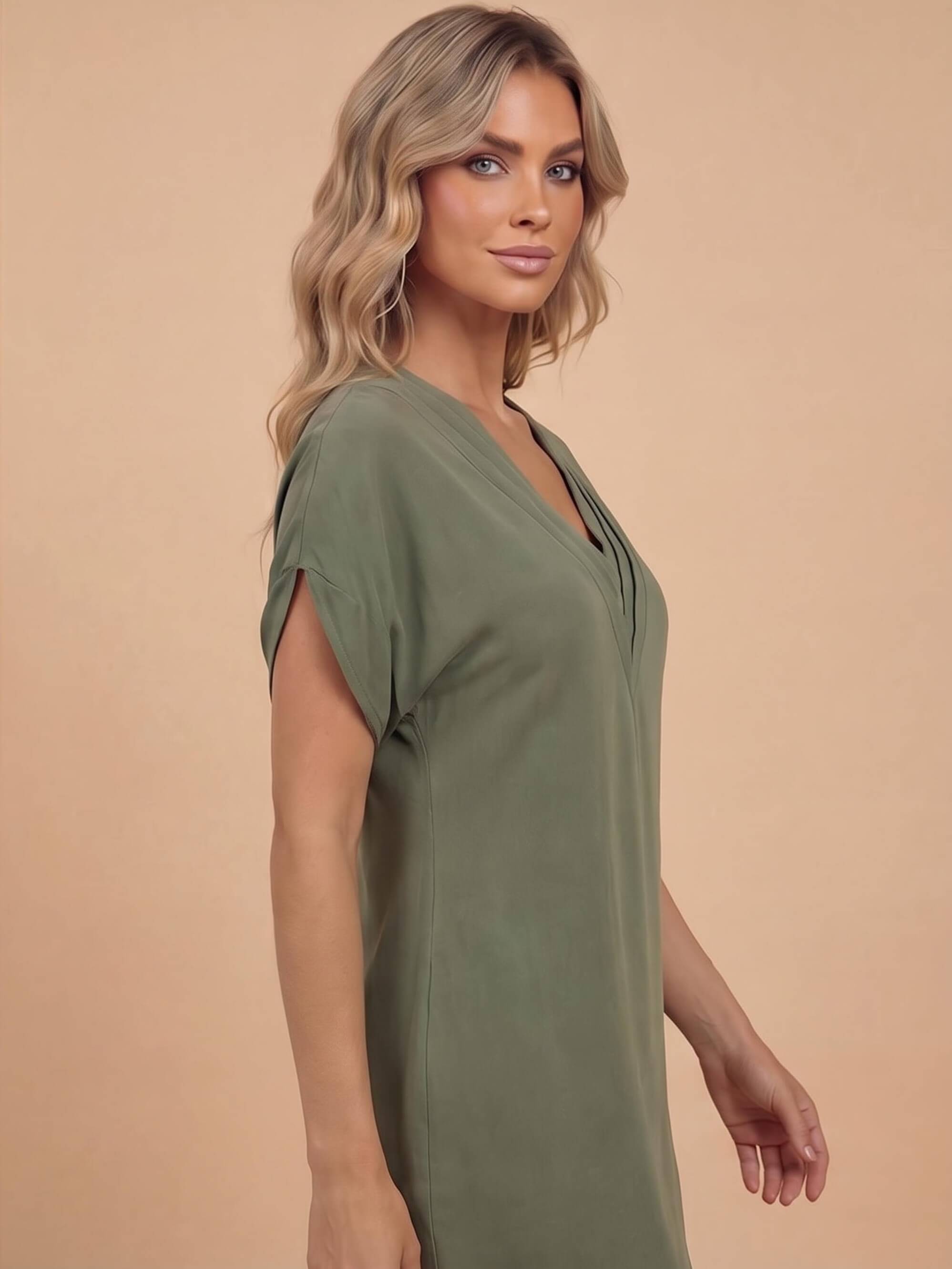 Women’s V-Neck Draped Mini Dress
