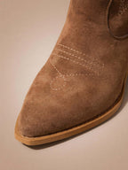Savannah Suede Cowboy Ankle Boots