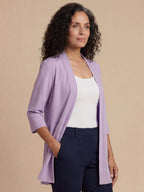 Women’s Stretch Knit Cardigan – Three-Quarter Sleeves & Elegant Everyday Comfort