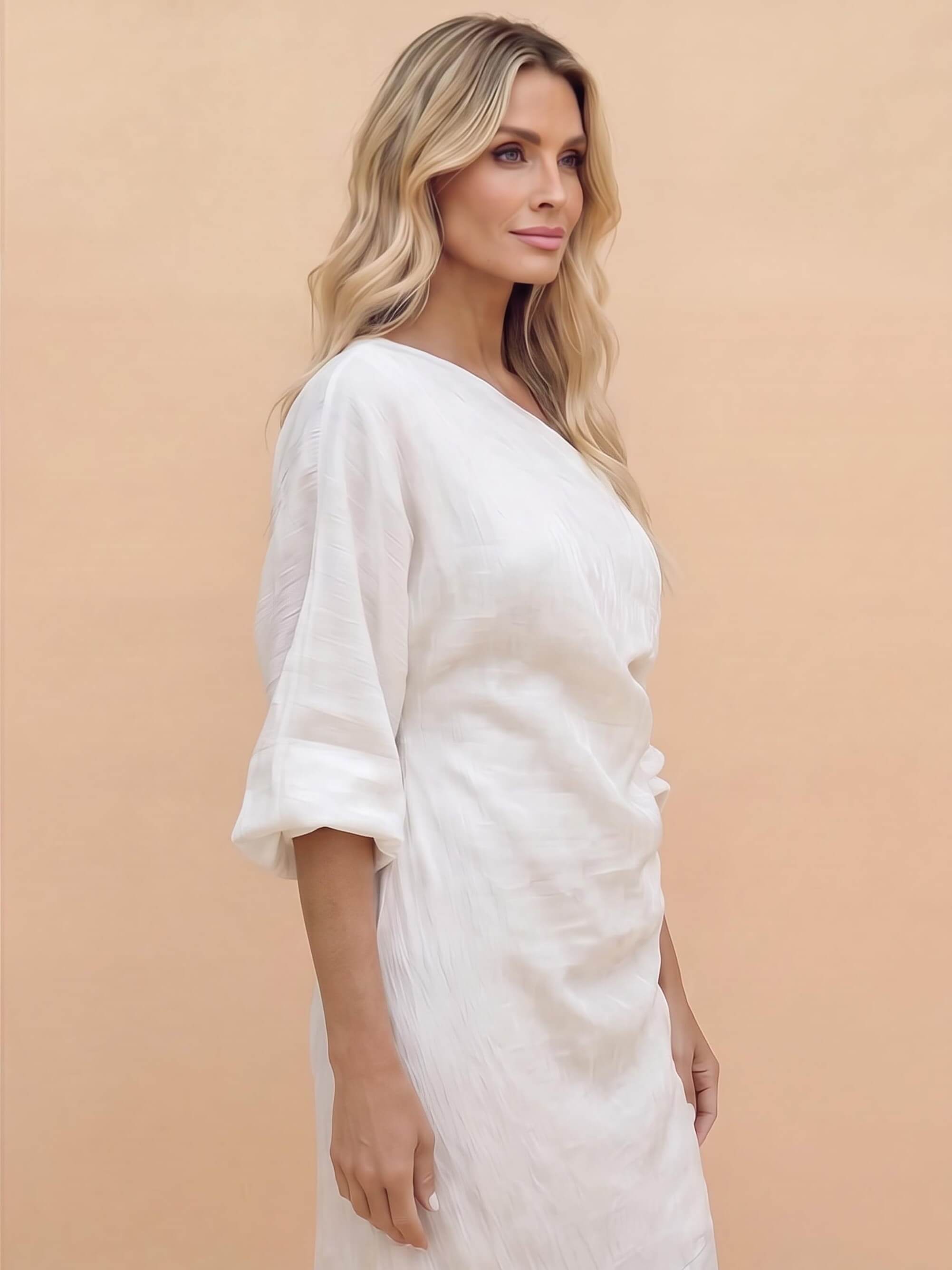 Women’s One-Shoulder Draped Maxi Dress