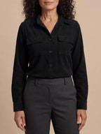 Women’s Corduroy Button Shirt – Classic Collar & Structured Casual Fit