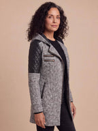 Women’s Textured Hooded Zip-Up Coat