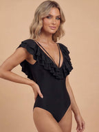 Women’s Off-Shoulder Ruffle One-Piece Swimsuit